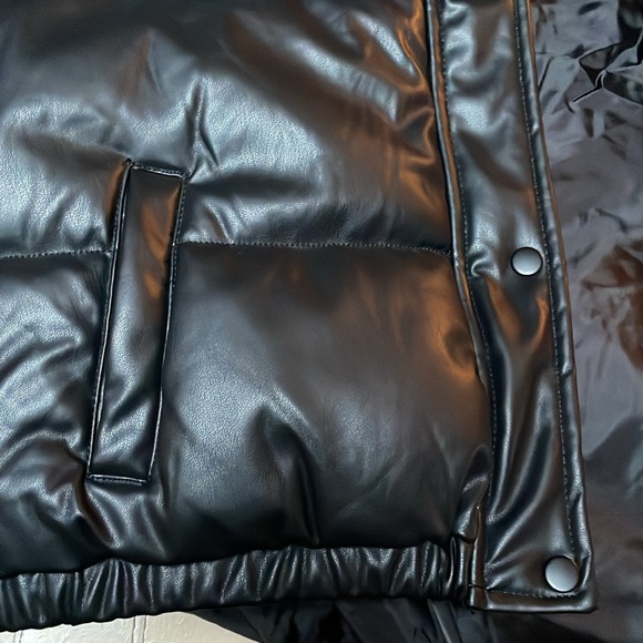 CISONO Los Angeles Faux Leather Black Medium warm windbreaker - Picture 5 of 13